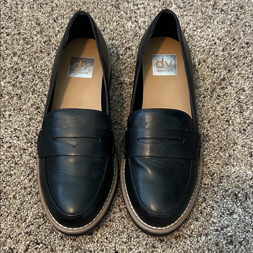 DV by Dolce Vita Classic Black Leather Loafers